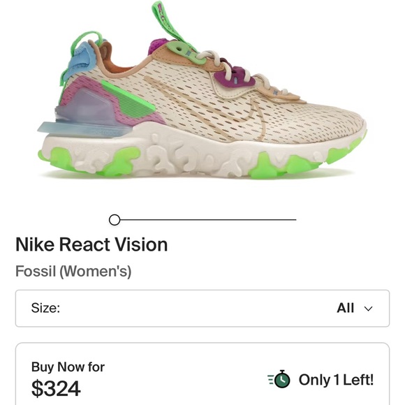 Nike React Vision Fossil running shoes women’s 10.5 - Picture 10 of 10